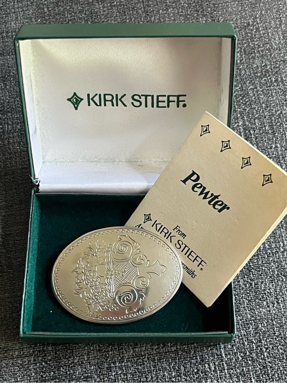 Kirk Stieff pewter brooch
